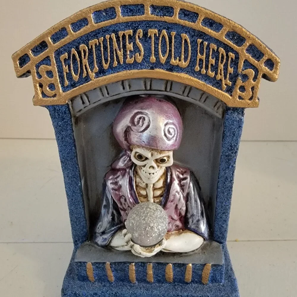 Animated Skeleton Fortune Teller Soap Dispenser Halloween Gothic Decor
